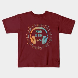 Music is Life Kids T-Shirt